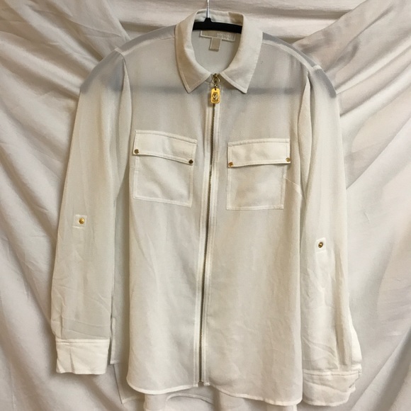 Michael Kors Tops - Sheer MK zip up blouse